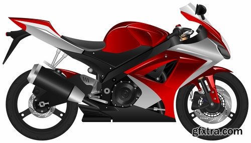 Collection of retro sportbike motorcycle chopper race racer 25 EPS