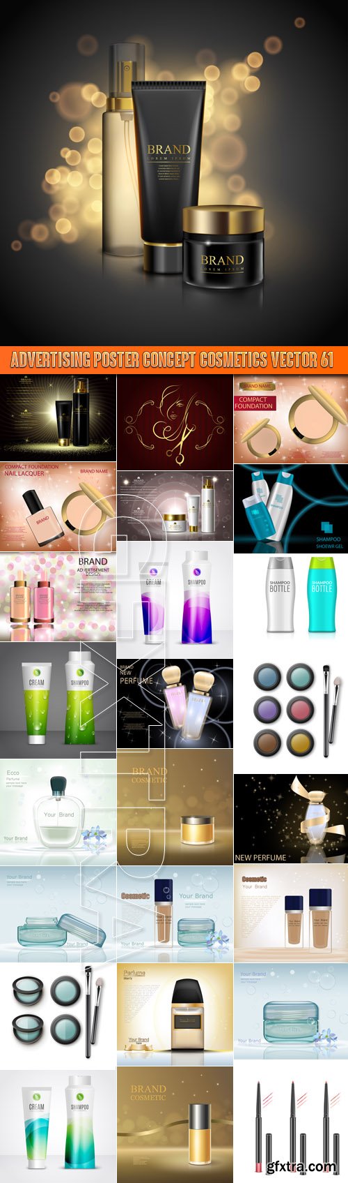Advertising Poster Concept Cosmetics vector 61