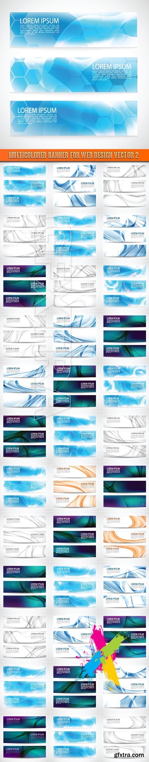 Multicolored banner for web design vector 2