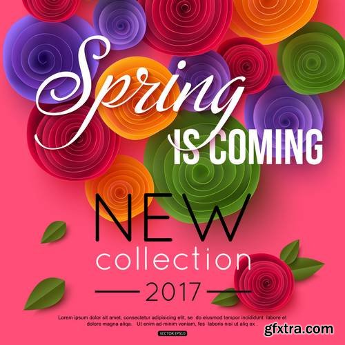 Spring Paper Flowers Background