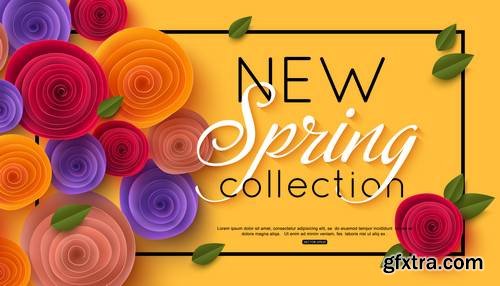 Spring Paper Flowers Background