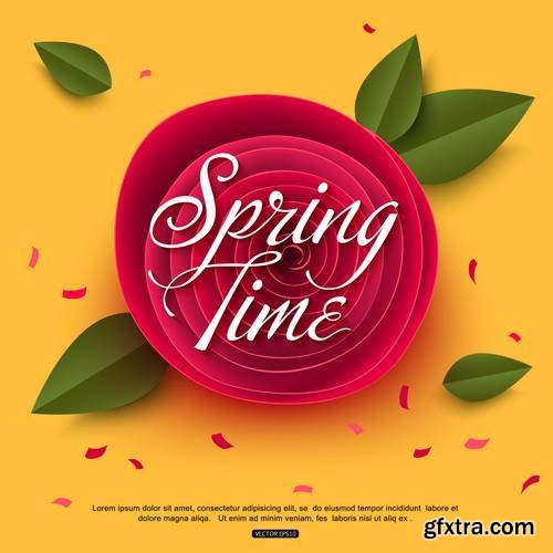 Spring Paper Flowers Background