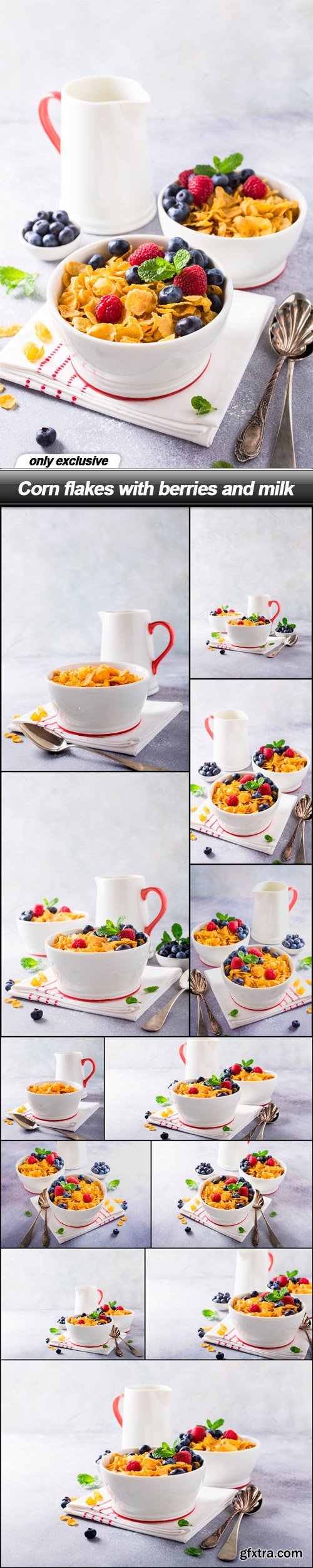 Corn flakes with berries and milk - 14 UHQ JPEG