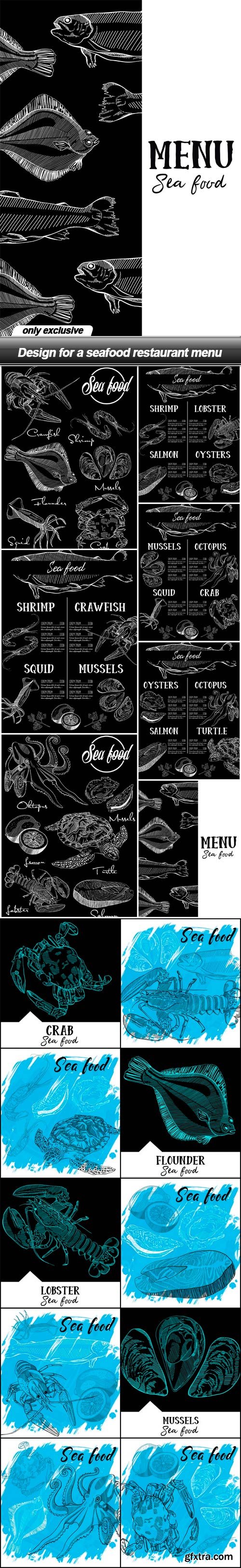 Design for a seafood restaurant menu - 17 EPS