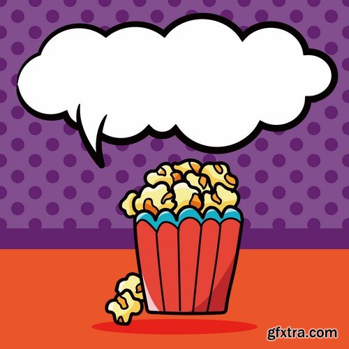 Popcorn illustrations - 6 EPS