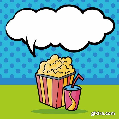 Popcorn illustrations - 6 EPS