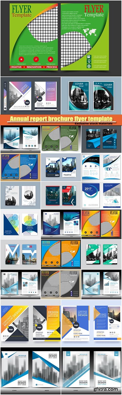 Annual report brochure flyer template, cover design, business company profile