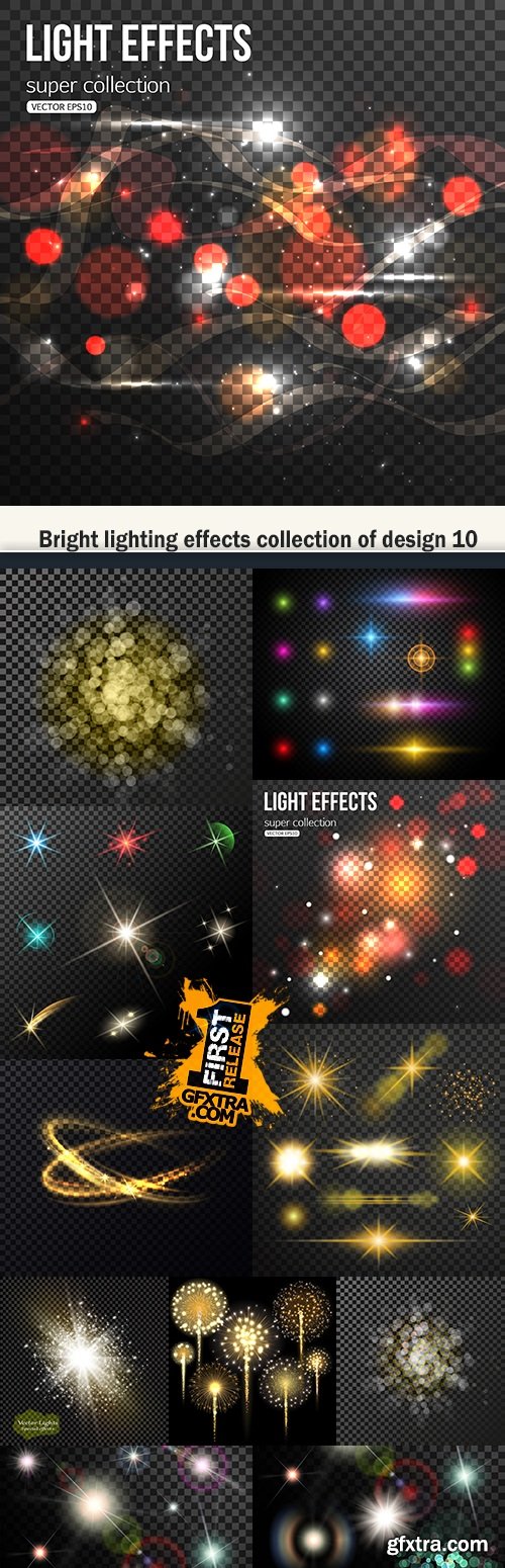 Bright lighting effects collection of design 10