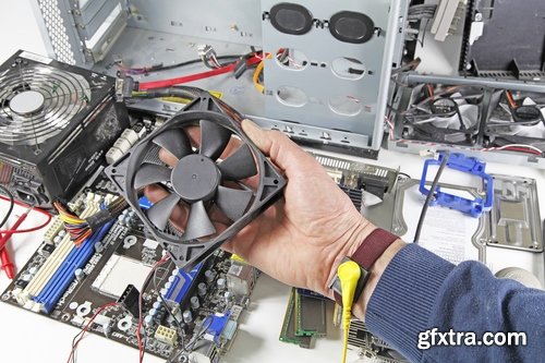 Collection of computer case Hardware spare tech microchip technology office 25 HQ Jpeg