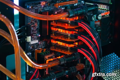 Collection of computer case Hardware spare tech microchip technology office 25 HQ Jpeg