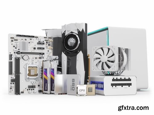 Collection of computer case Hardware spare tech microchip technology office 25 HQ Jpeg