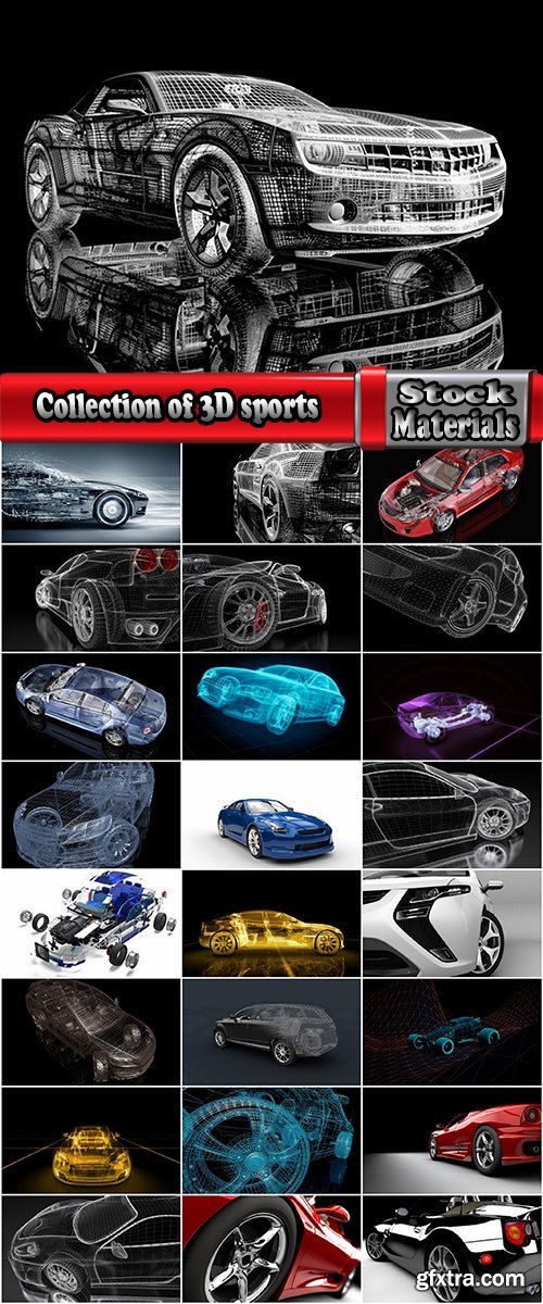 Collection of 3D sports car speed car pattern graphic model 25 HQ Jpeg