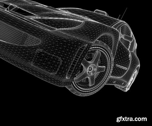 Collection of 3D sports car speed car pattern graphic model 25 HQ Jpeg
