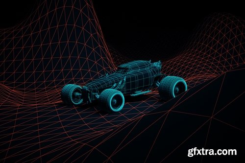 Collection of 3D sports car speed car pattern graphic model 25 HQ Jpeg