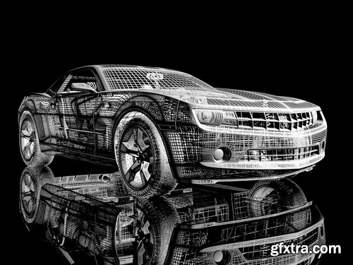 Collection of 3D sports car speed car pattern graphic model 25 HQ Jpeg