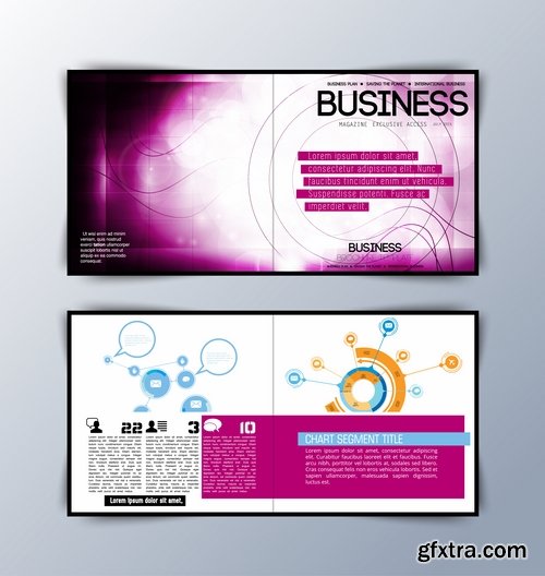 Collection book cover journal notebook flyer card business card banner vector image 70-12 EPS