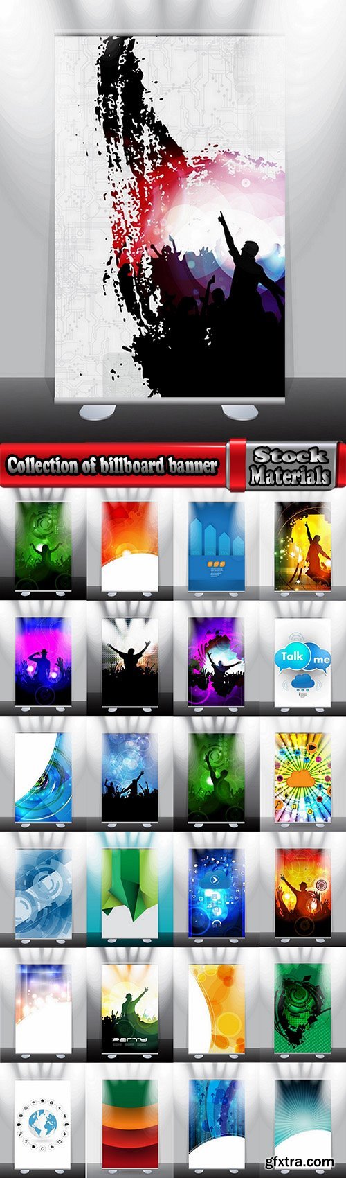 Collection of billboard banner stand stand showcase for advertising and different images 25 EPS