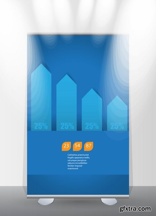 Collection of billboard banner stand stand showcase for advertising and different images 25 EPS