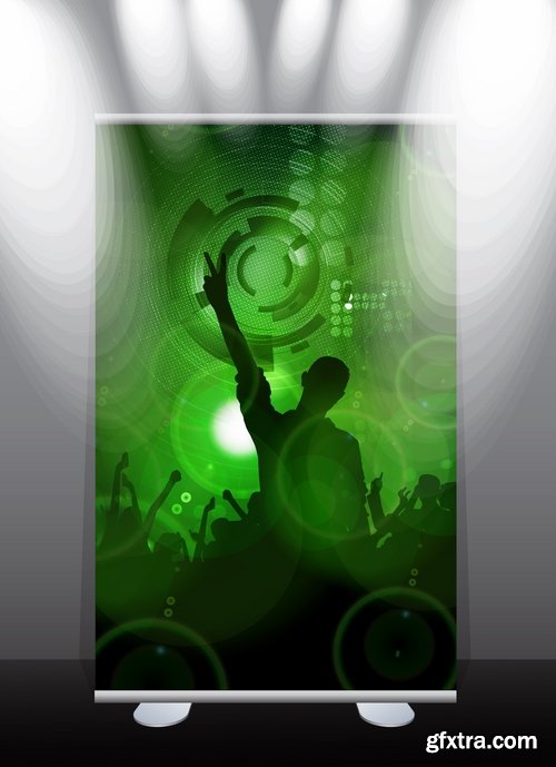 Collection of billboard banner stand stand showcase for advertising and different images 25 EPS