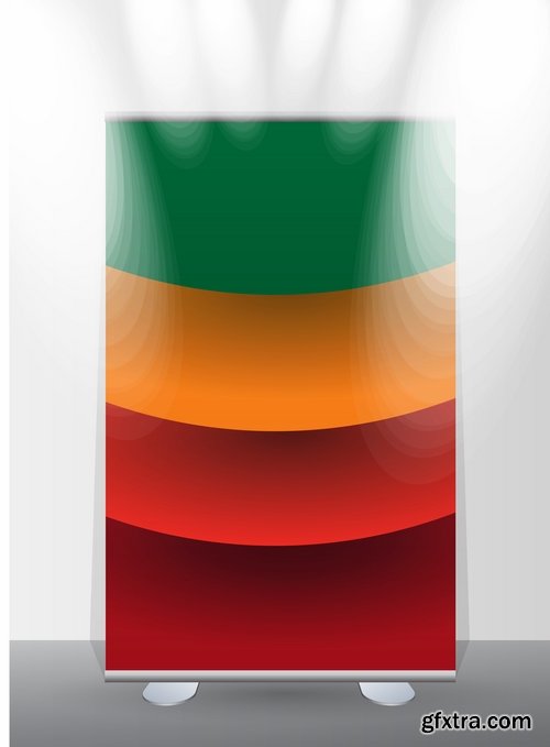 Collection of billboard banner stand stand showcase for advertising and different images 25 EPS