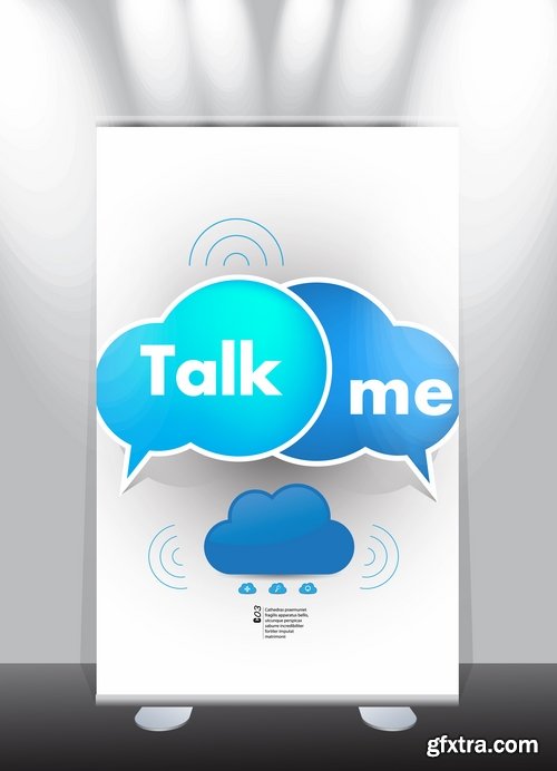 Collection of billboard banner stand stand showcase for advertising and different images 25 EPS