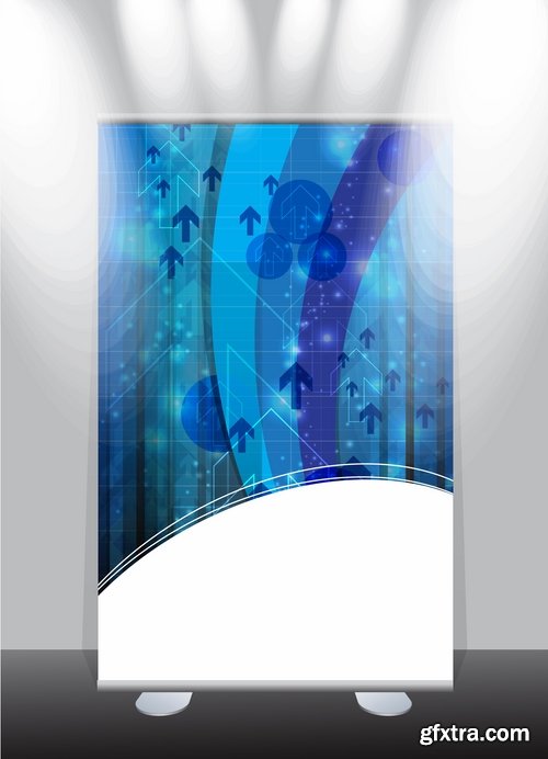 Collection of billboard banner stand stand showcase for advertising and different images 25 EPS