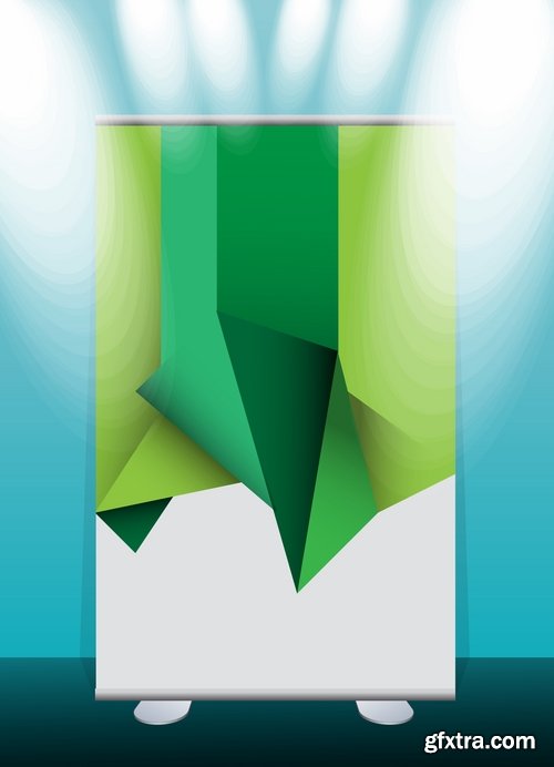 Collection of billboard banner stand stand showcase for advertising and different images 25 EPS