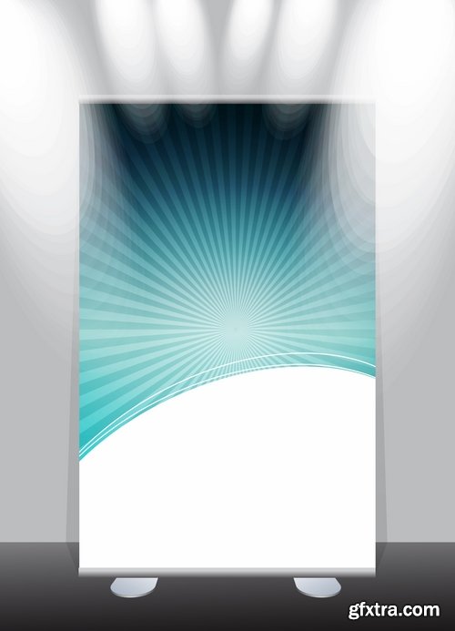 Collection of billboard banner stand stand showcase for advertising and different images 25 EPS