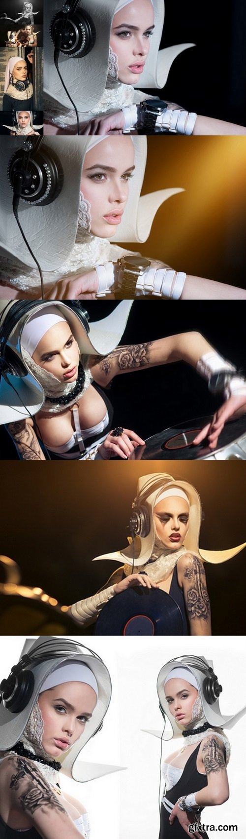 The girl - a nun in the form of a DJ