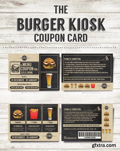 GraphicRiver - The Burger Kiosk Coupon Card 9942865