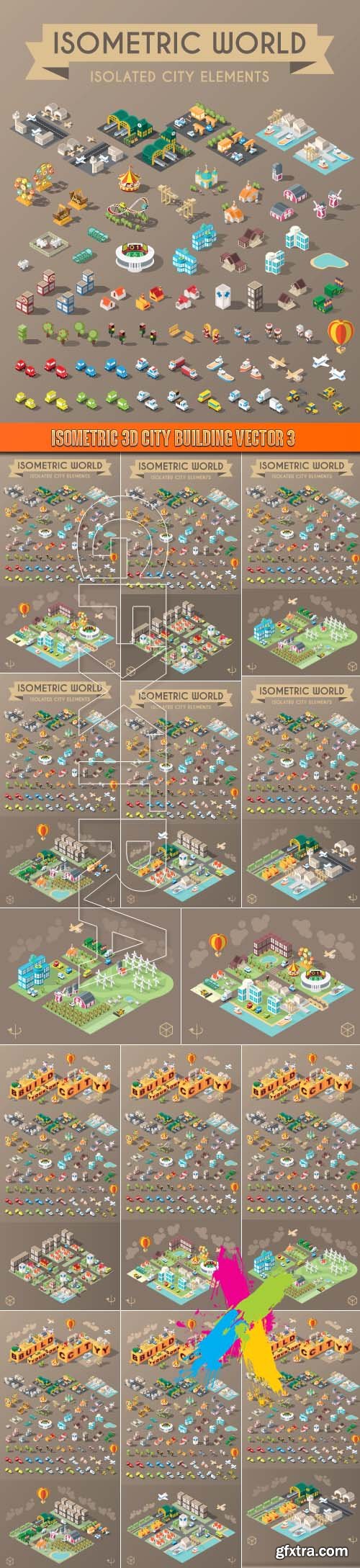 Isometric 3D city building vector 3