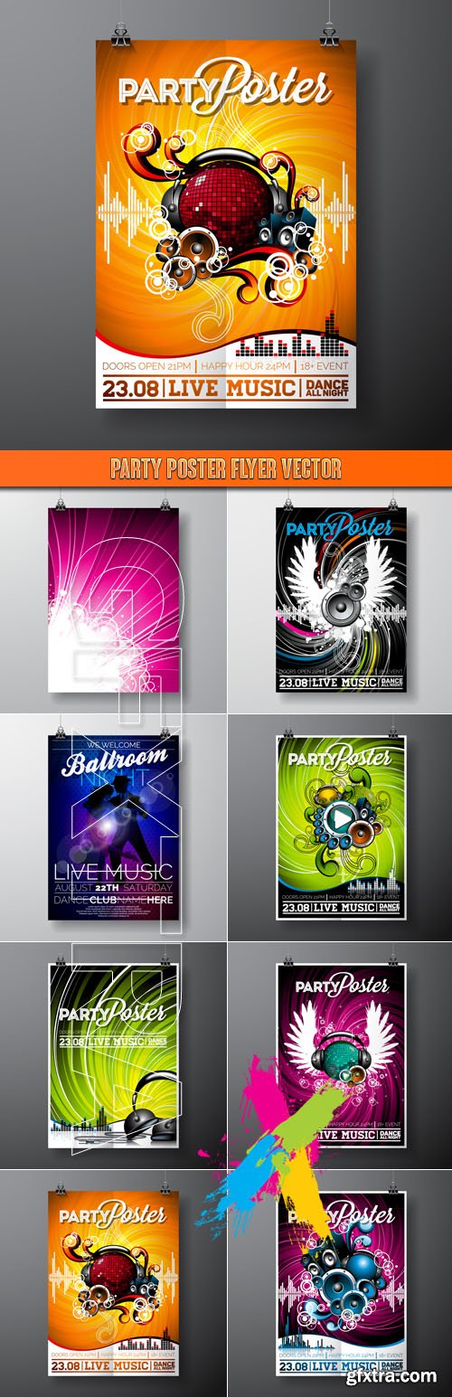 Party poster flyer vector