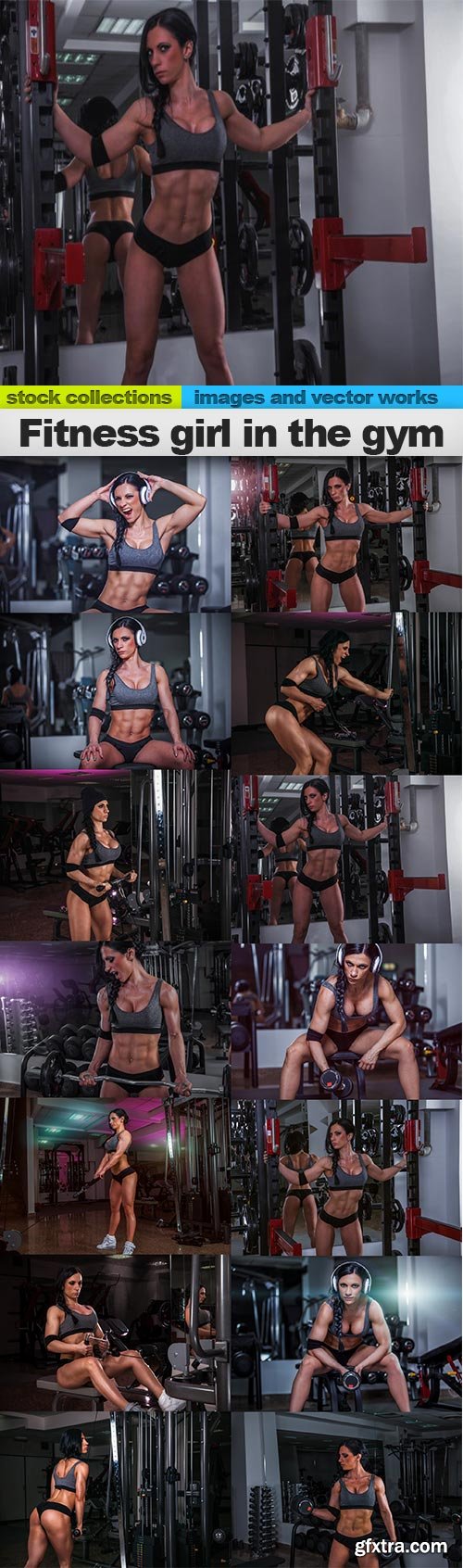 Fitness girl in the gym, 14 x UHQ JPEG