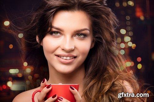 Beautiful Woman's Face with Flowers 25xJPG