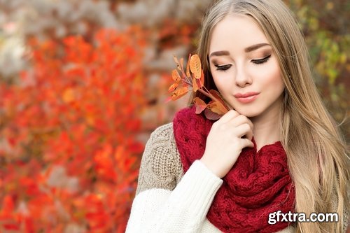 Beautiful Woman's Face with Flowers 25xJPG