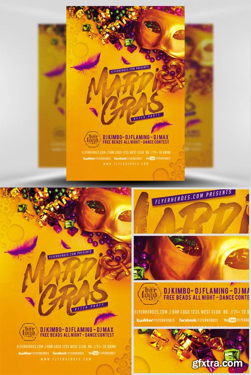 Mardi Gras After Party Flyer Template Mardi Gras After Party Flyer Template