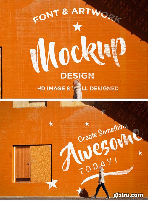 CM 1213484 - Font & Artwork HD Wall Mockup Design