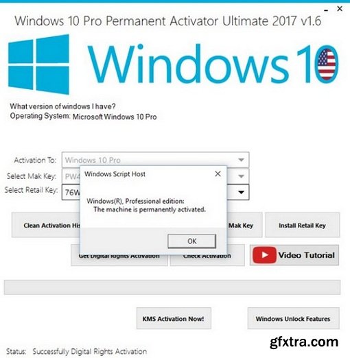 Windows 10 Pro Permanent Activator Ultimate 2017 1.6