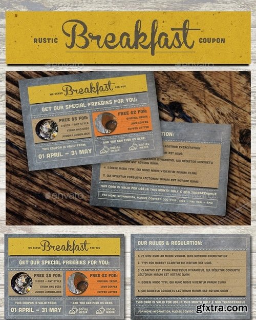 GraphicRiver - Rustic Breakfast Coupon Card 10878318