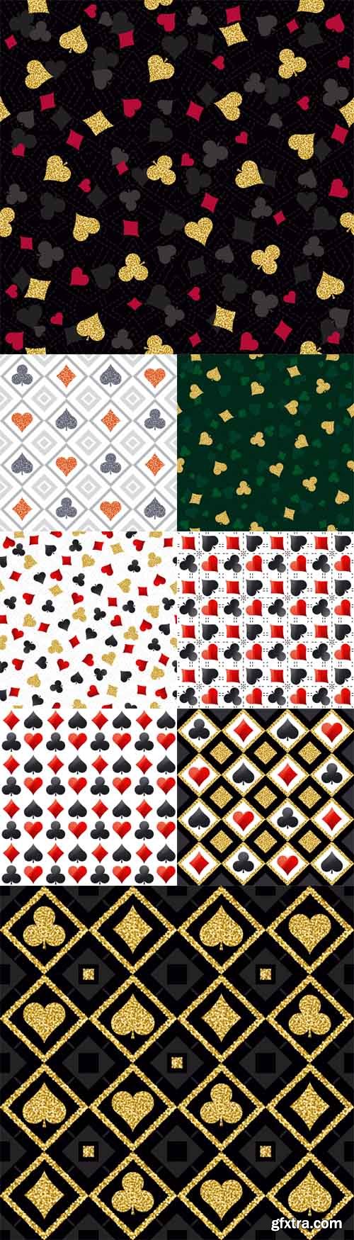 Vector Set - Seamless Casino Gambling Poker Background Vector Set - Seamless Casino Gambling Poker Background