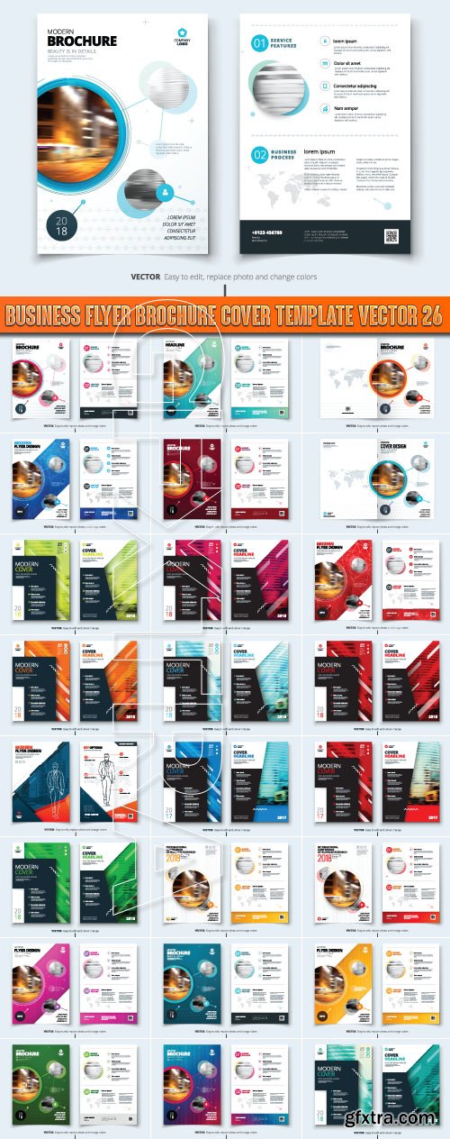 Business flyer brochure cover template vector 26