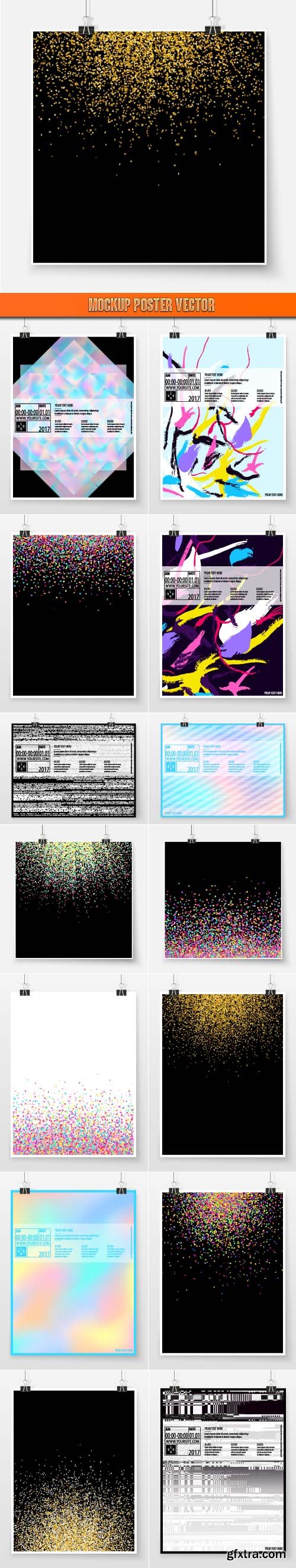 Mockup poster vector