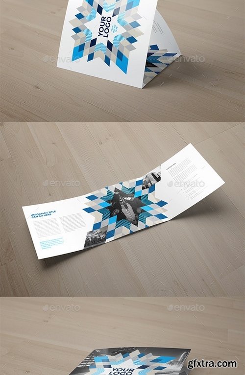 GraphicRiver - Square Modern Blue Trifold 11847619