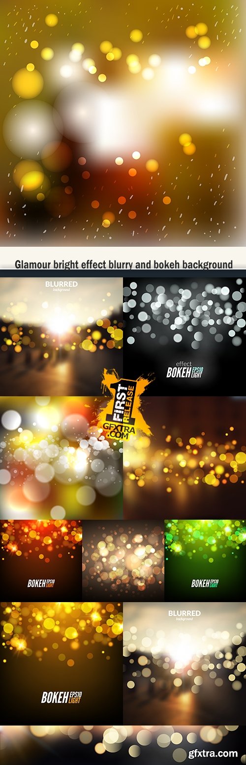 Glamour bright effect blurry and bokeh background