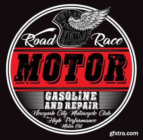 Vintage Motorcycle Skull Poster - T Shirt Design