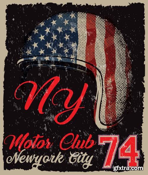 Vintage Motorcycle Skull Poster - T Shirt Design