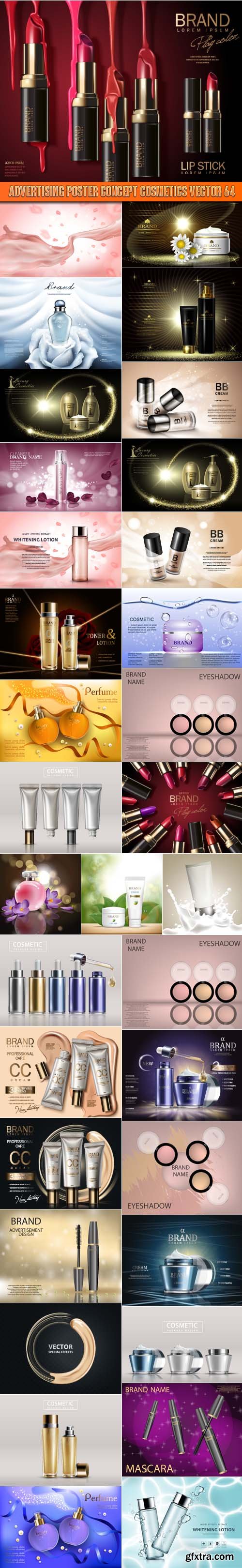 Advertising Poster Concept Cosmetics vector 64