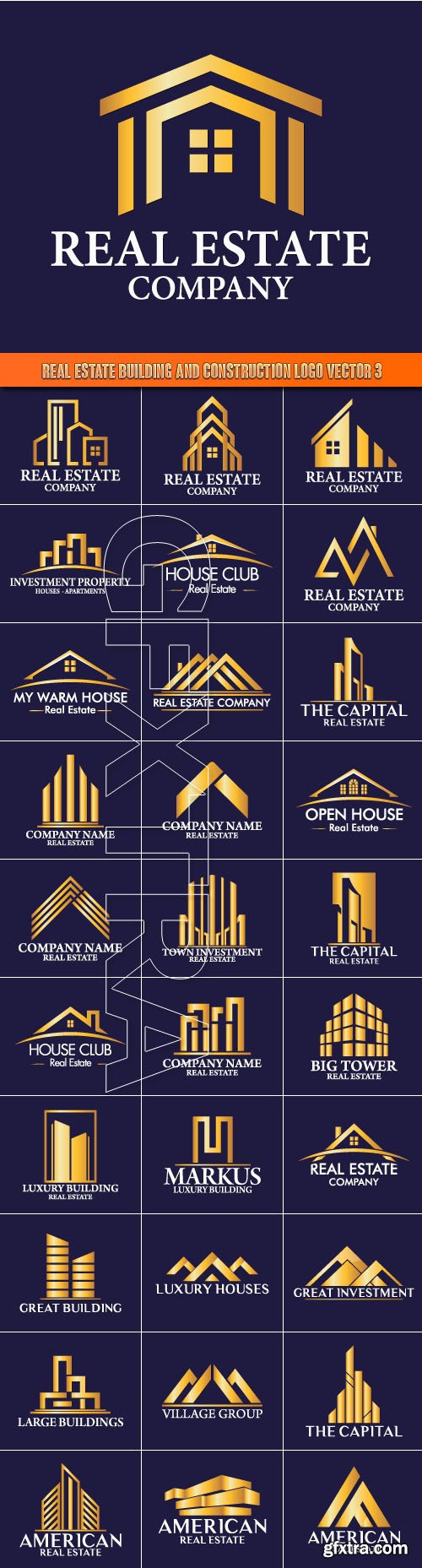 Real Estate Building and Construction Logo Vector 3