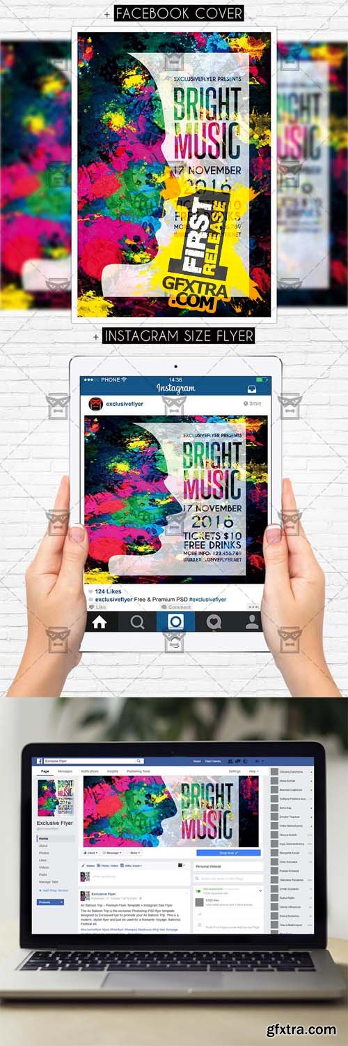 Bright Music Night - Premium PSD Flyer Template Bright Music Night - Premium PSD Flyer Template