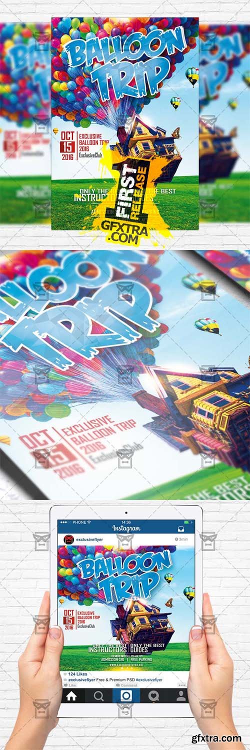 Air Balloon Trip - Premium PSD Flyer Template+Instagram Size Flyer Air Balloon Trip - Premium PSD Flyer Template+Instagram Size Flyer